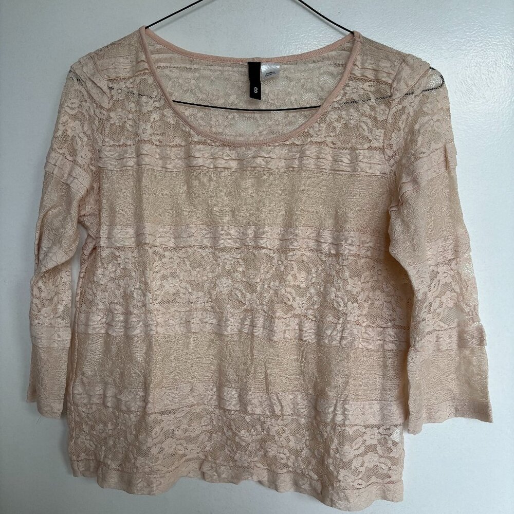 H&M Lace Mid sleeve t-shirt